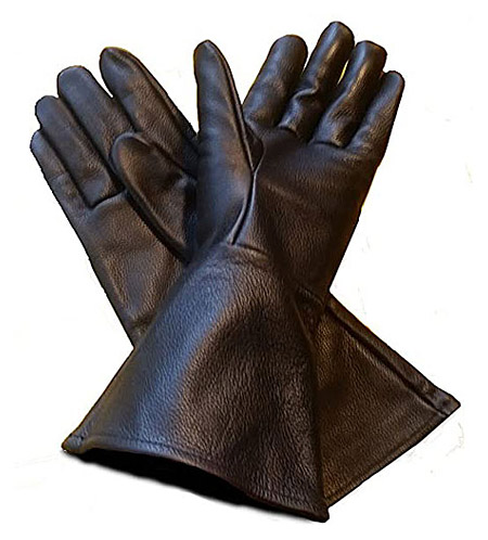 leather gauntlet gloves