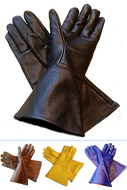 Leather on sale gauntlet gloves