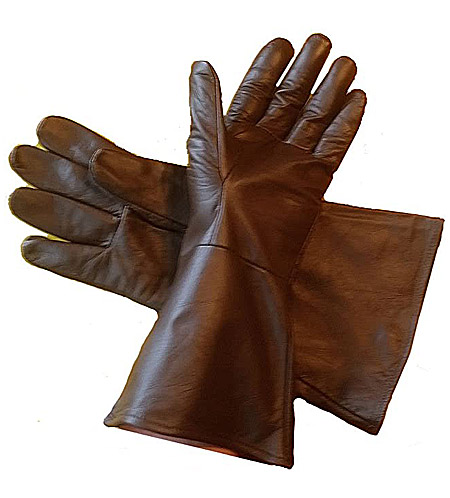 leather gauntlet gloves