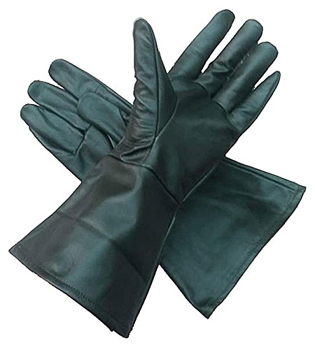 leather gauntlet gloves