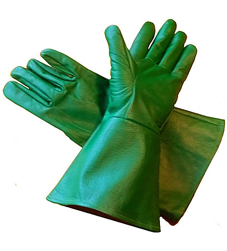 leather gauntlet gloves